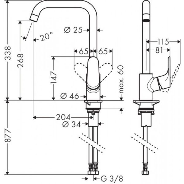 smesitel za kuhnq hansgrohe M411 H260 2